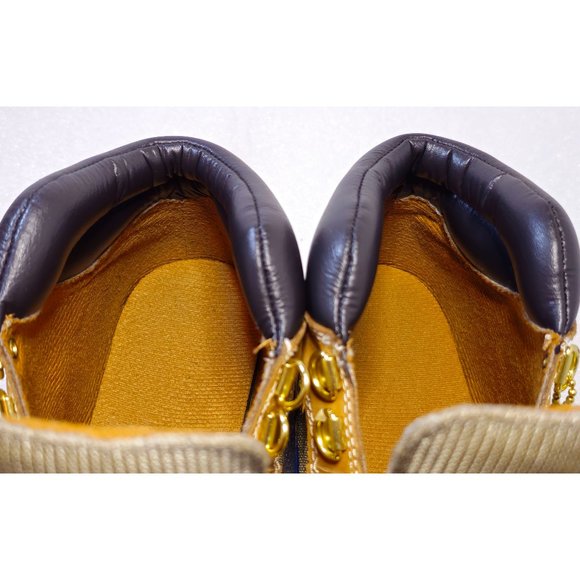 Hand-Painted Distressed Tan Wheat Timberland Grade School Field Boots Boys Sz 4 - Picture 10 of 12